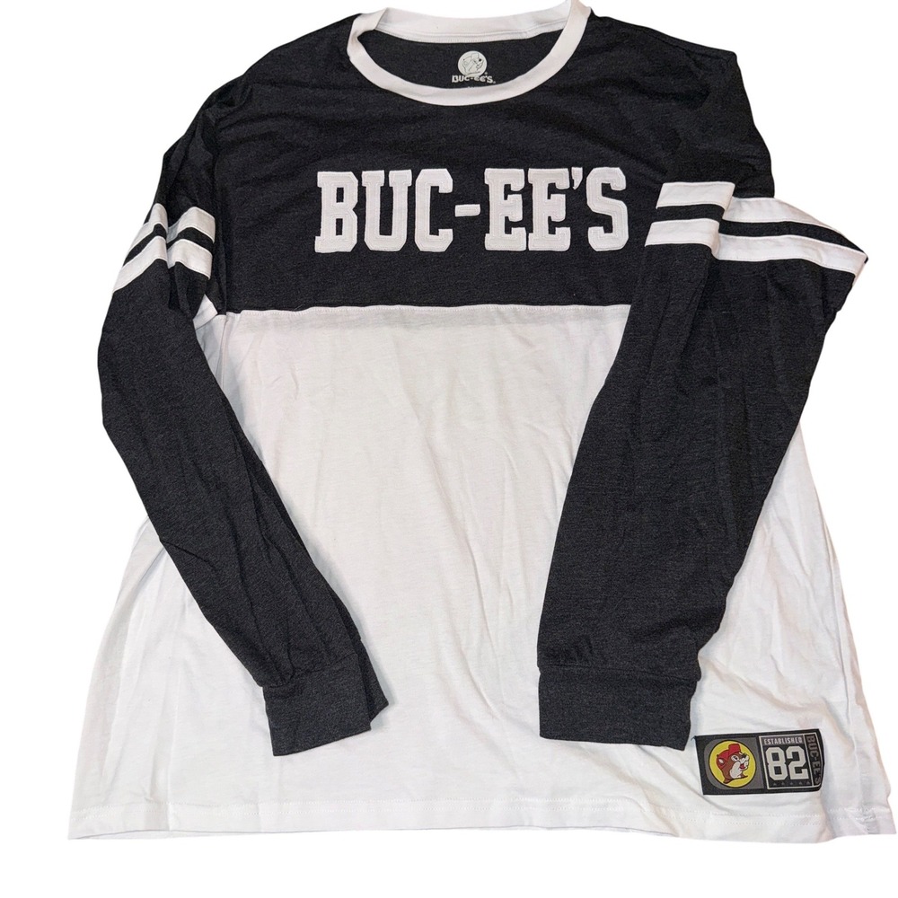 Buc-ee's Womens Long Sleeve Jersey Shirt Gray White‎ 3XL Bucees